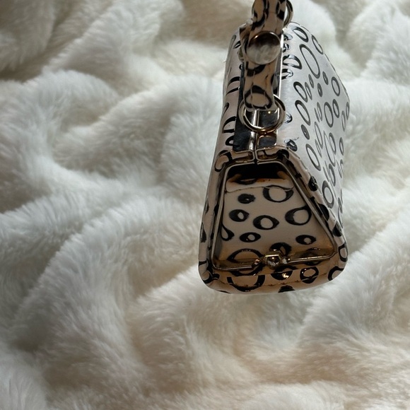 Polka Dot Mini Handbag - Black and White - Picture 3 of 6